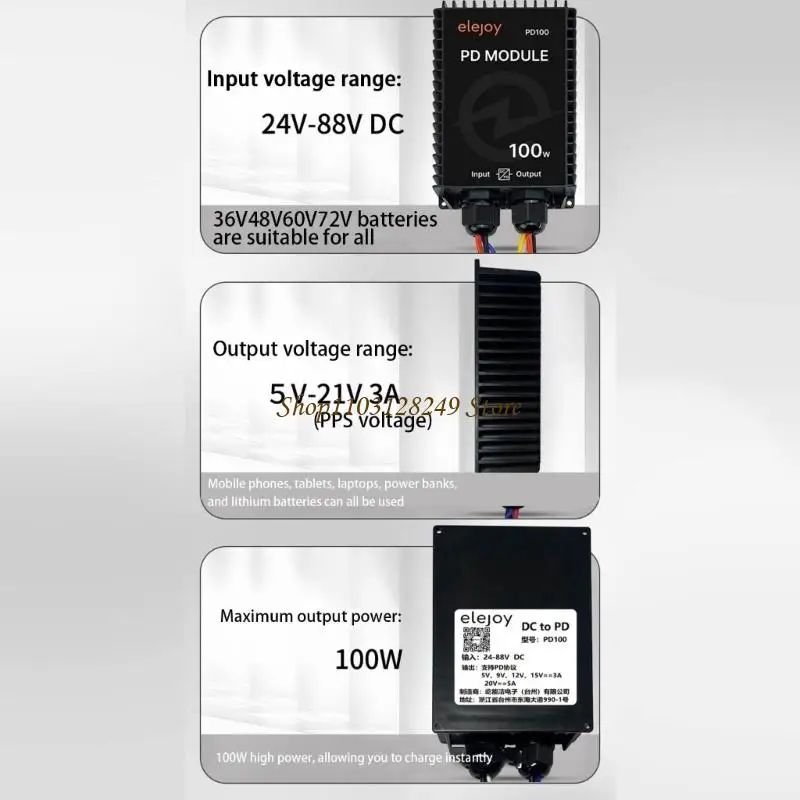 N5KD Wide Temperature Extent Automotive Descend Processor USB CREATE 100W Tall Power Output