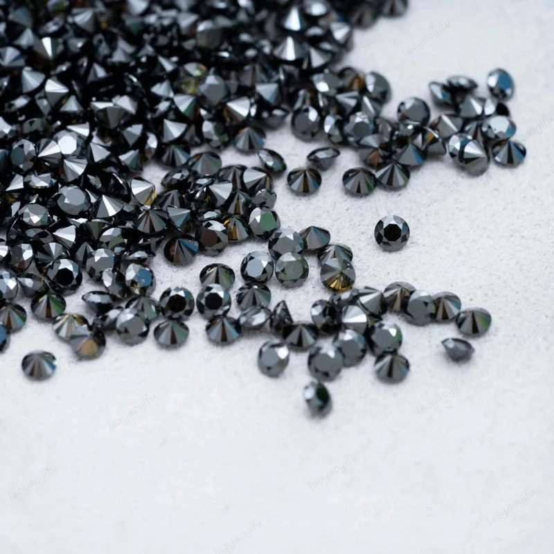 Moissanite Stone Small Sizes D Color and Black 0.8-2.9mm Gemstone 1 Carat Per Bag for DIY Jewelry Making Pass Diamond Tester