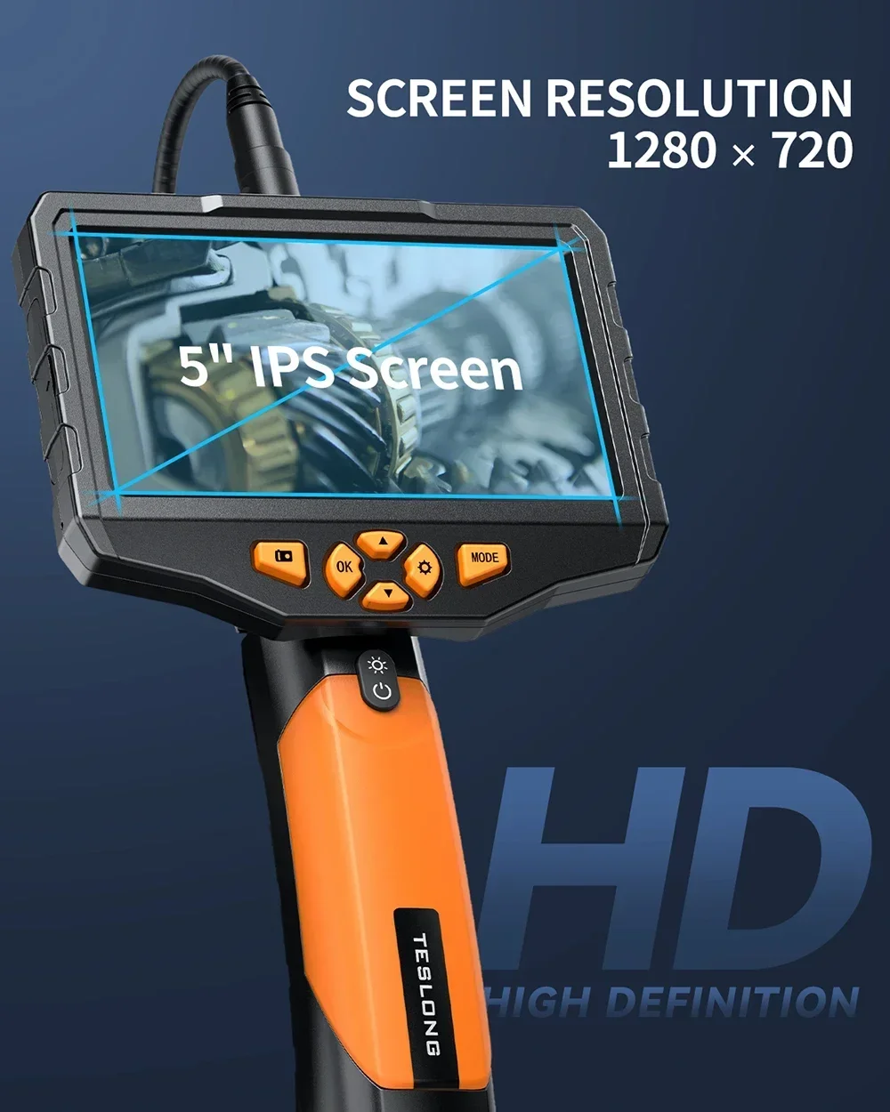 

TESLONG NTS300 2.0MP Industrial Inspection Camera for Car Pipe 1080P 3.9mm Lens Snake Tube Hard Wire Borescope with 32GB Card