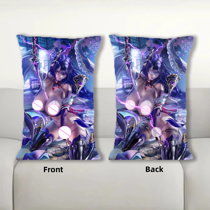 

Dakimakura Genshin Impact Anime Pillow Raiden Shogun Sofa Cushion Body Pillow Cover Double Side Print Bedding Throw Pillow Case
