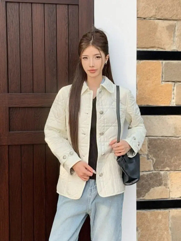 

Briti Sle Women's Casual Comfortable Warm Cotton Jaet Single Button Autumn Winter New Sle Lightweight Faionable Coat