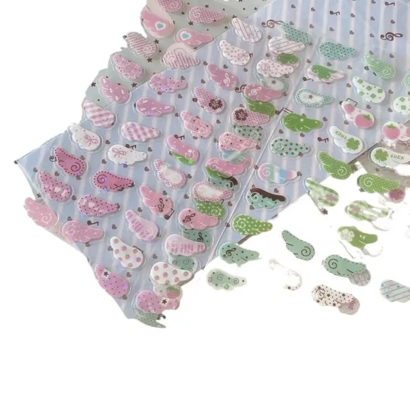 1/4 pezzi ali amore fragola trifoglio stella scintillante pellicola flash adesivi telefono fotocamera adesivo decorazione scrapbooking vintage
