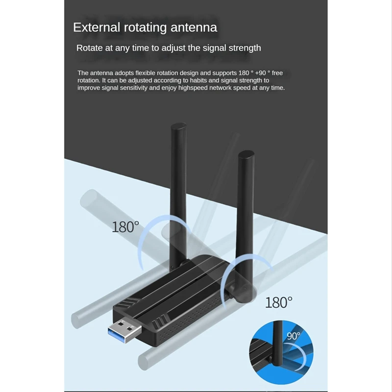 محول Dongle USB واي فاي للكمبيوتر المكتبي ، محول لاسلكي مزدوج النطاق ، USB ، AX1800M ، 5G ، 1G