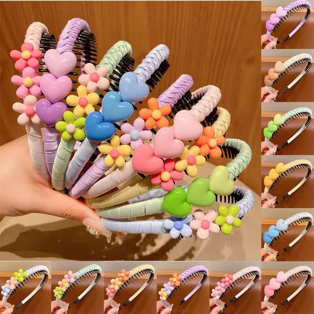 

Headdress Love Hear Children Teethed Hair Hoop Flower Floral Hair Band Hair Wear Kids