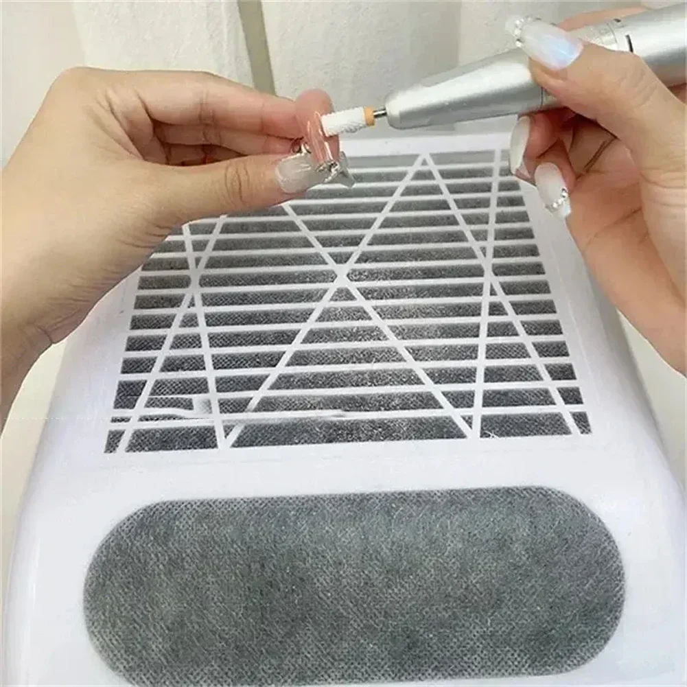 100 Stuks Nail Vacuüm Filter Papier Filter Witte Stofafscheider Vervangen Nail Stofzuigen Ultradunne Schonere Filter Niet geweven Stof