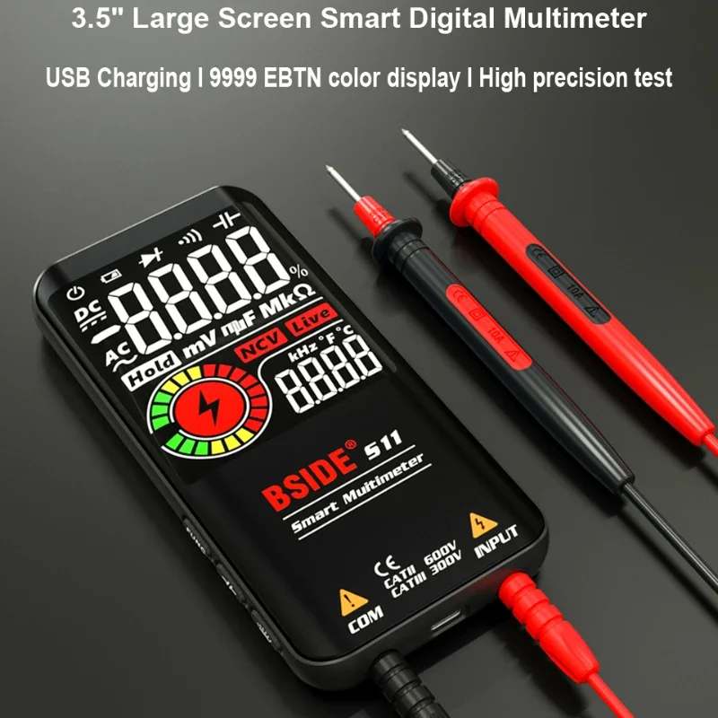 BSIDE S10 A10 S11 S20 Digital Multimeter Smart 9999 EMF Multitester DC AC Voltage Capacitor Ohm Diode Live Electric Tester