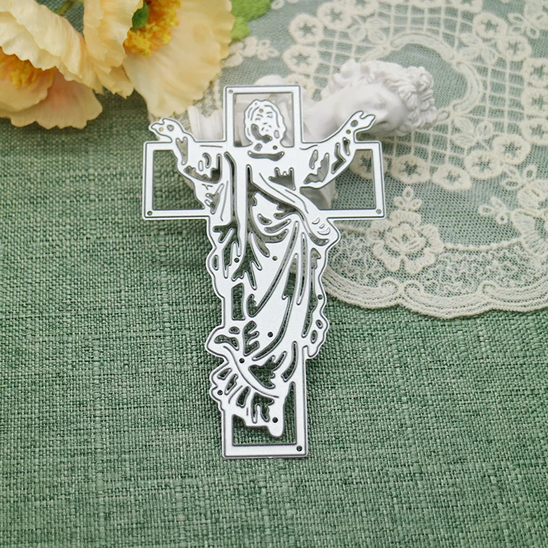 Jesus Cross Greeting Card Scrapbook Papercutting Greeting Card Metal Knife Mold Manual Punch Stencil Handicraft Cutting Dies