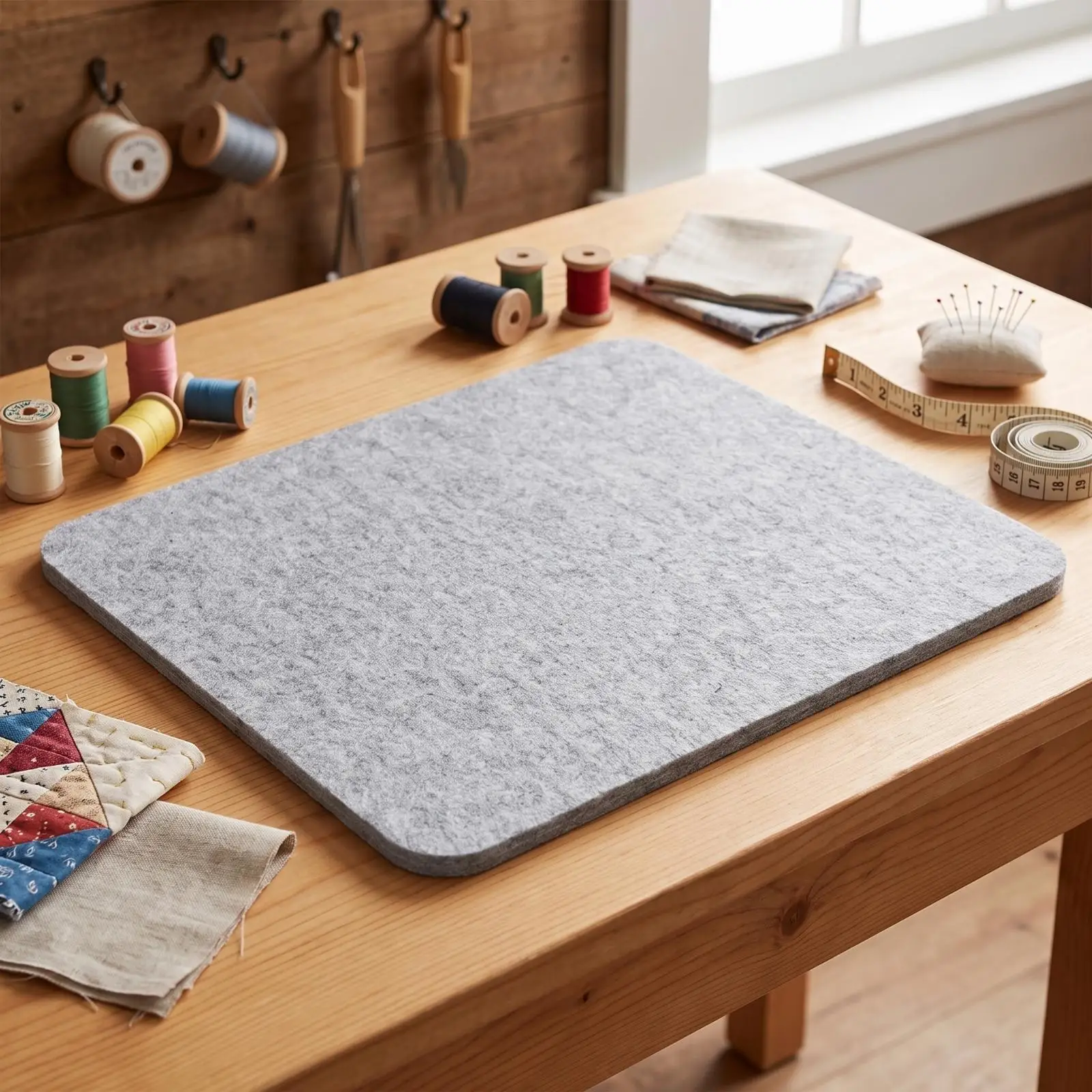 Felt Pressing Mat Portable Ironing Board for Travel Crafting Heat Retaining Wool Pad Non Slip Tabletop Surface for Sewing