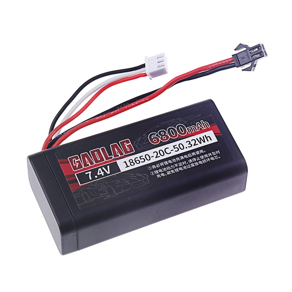 (SM Plug) 7.4V Li-ion Battery 6800mAh 2S 7.4v 18650 Battery for WPL MN99S D90 U12A S033g Q1 H101 H103 Rc Truck Car Toys Parts