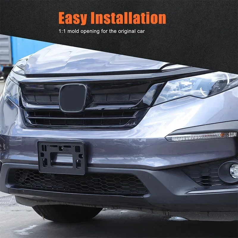 Dla Honda Pilot 2015-2022 ABS czarny uchwyt na tablicę rejestracyjną samochodu przednie haki holownicze ramka na tablicę rejestracyjną akcesoria samochodowe