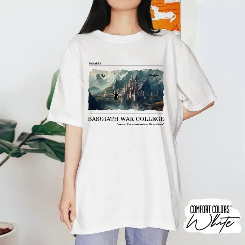 Basgiath War College Comfort Shirt Fourth Wing Fantasy Tee Dragon Rider T-Shirt Bookish Quote Shirt Navarre Academy Top