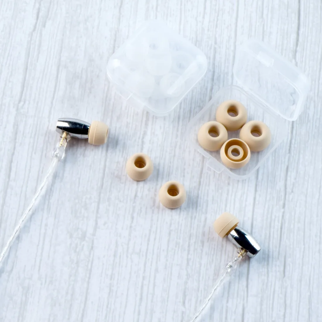KBEAR Coffee Eartips Wired Headphones Silicone Ear Tips Skin-safe Ergonomic Design for KB02 KB03 Rosefinch