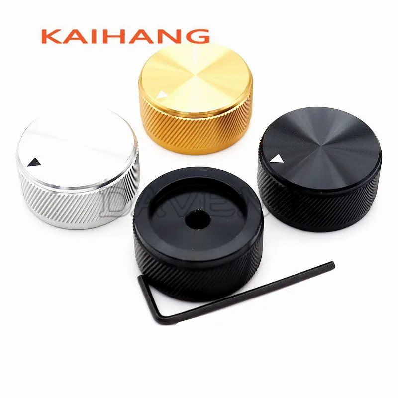 1PCS 34X17MM aluminum alloy twill solid core knob  Amplifier volume Knob cap Medical equipment adjustment knob round hole 6MM