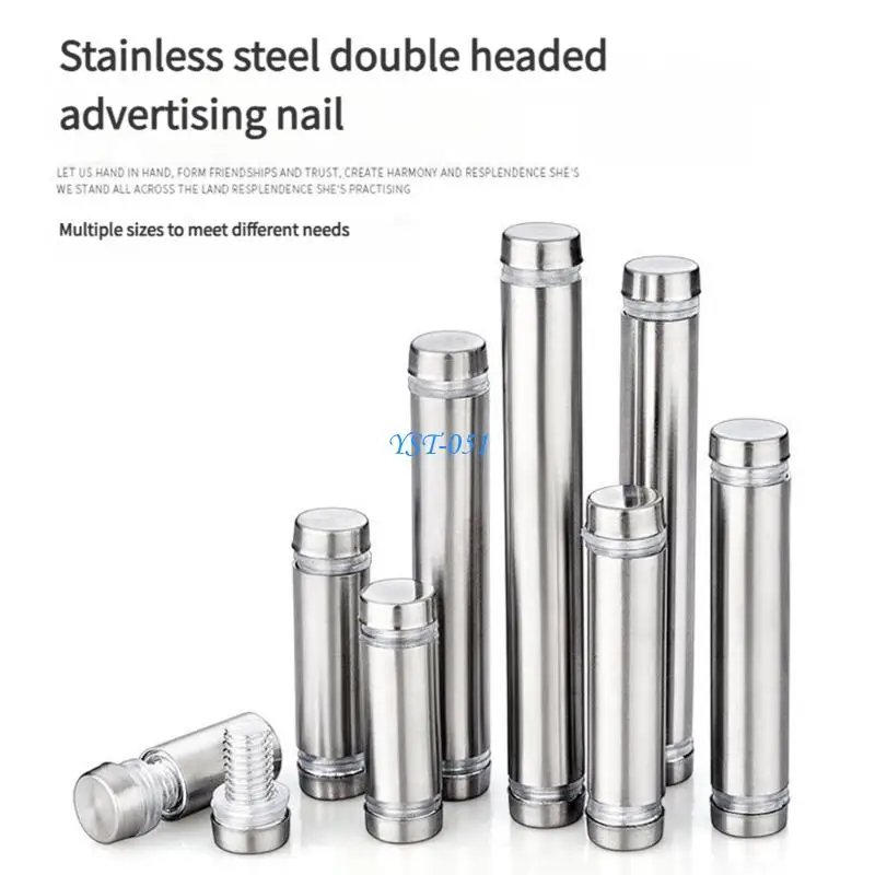 E15A 10 قطعة الفولاذ المقاوم للصدأ الإعلان مسمار الزجاج السحابات تصاعد الأجهزة #3