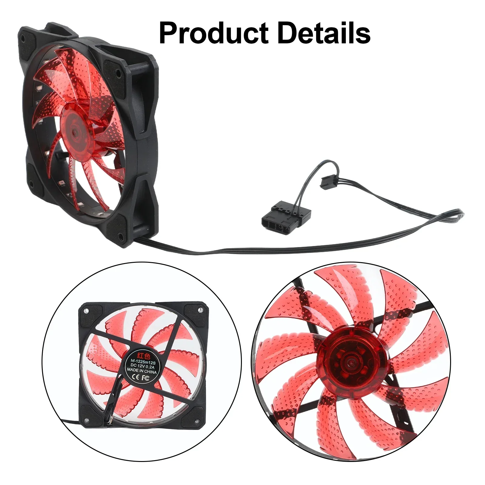 12cm computer chassis fan with 15 multicolor LED lights effective radiator for gaming and high performance PCs