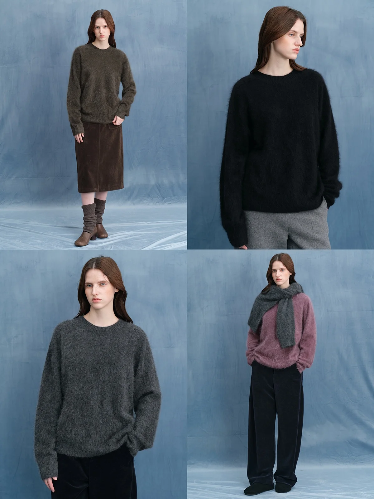 

Guoe00 Camere Fce round Ne Knitted Sweater Aosphere Simple Sle Women's Long Sve Crew Ne Pullover Knitwear