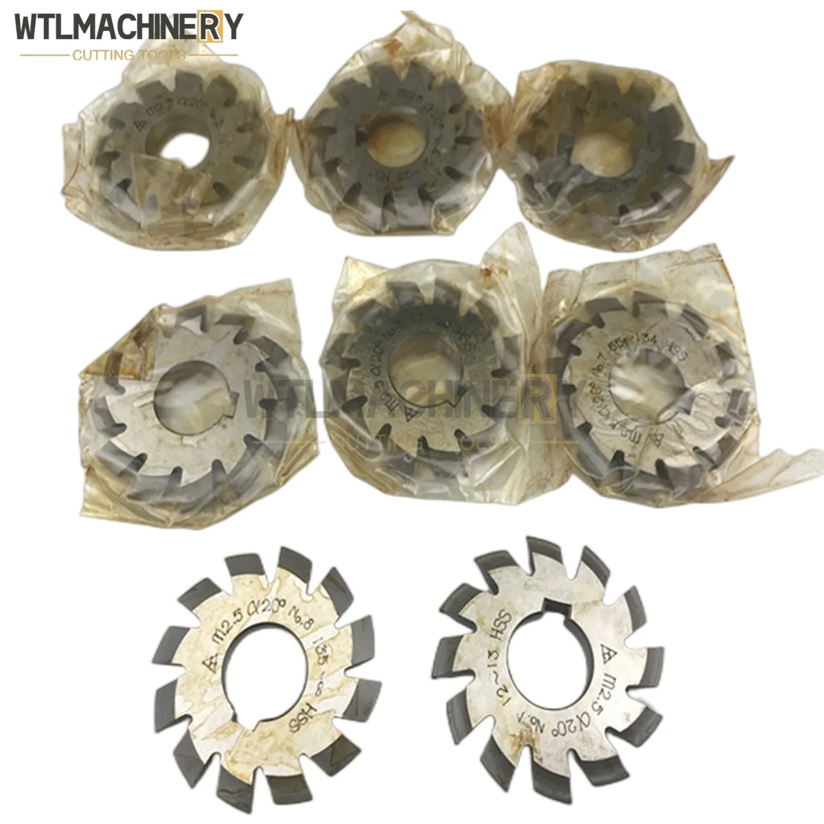 Gear Milling Cutter Spur Teeth Small Modulus Gear Cutting Tools PA20 M0.3-M0.8 #1-#8