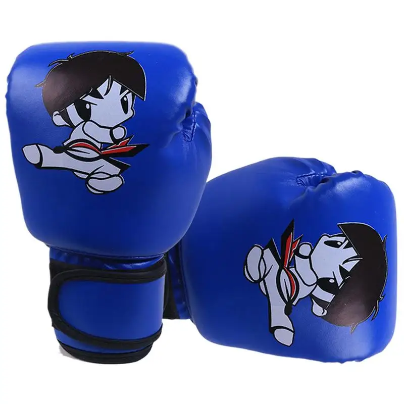 Boxing Gloves For Kids PU Leather Punching Bag Gloves Cartoon Patterns Sparring Gear For Kids Home Gym Training Device For Muay