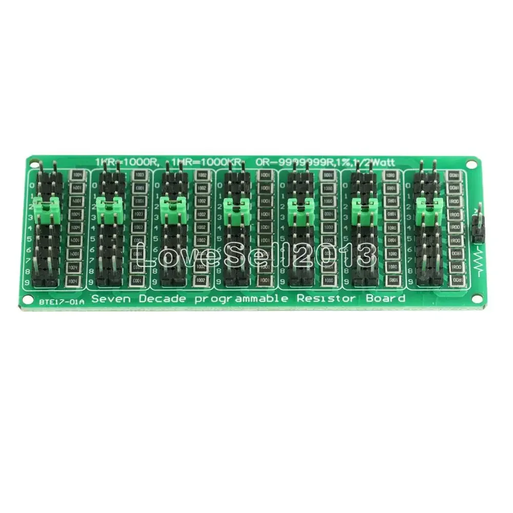 7 Seven Decade 1R - 9999999R Programmable Adjustable SMD Resistor Slide Resistor Board Step Accuracy 1R 1% 1/2 Watt For arduino