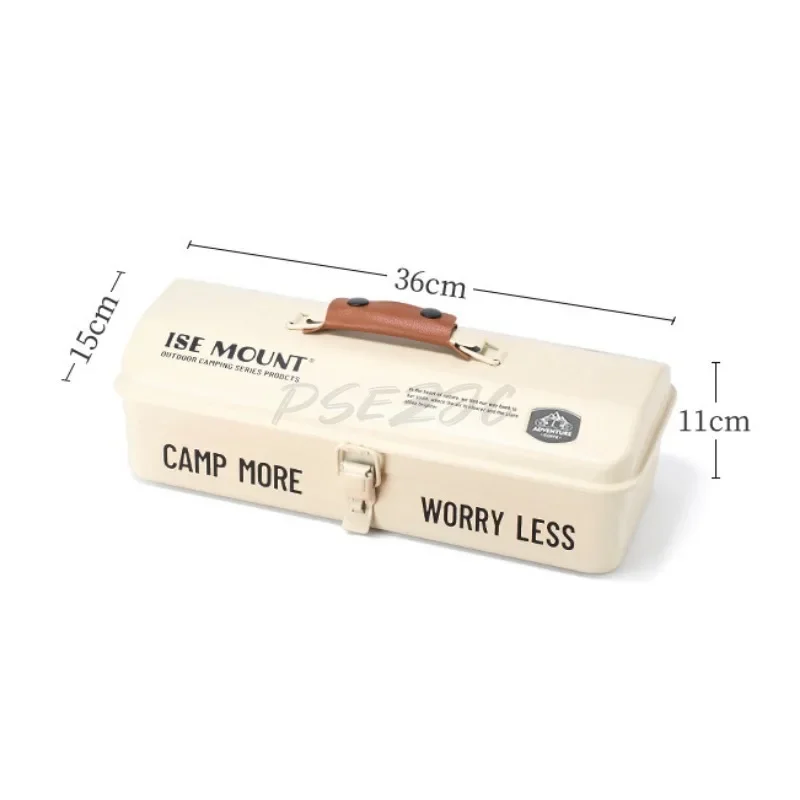 Tool Organization Box with Handle Portable Carry Storage Box Anti-Slip Camping Toolbox Iron Box Camping Accessories