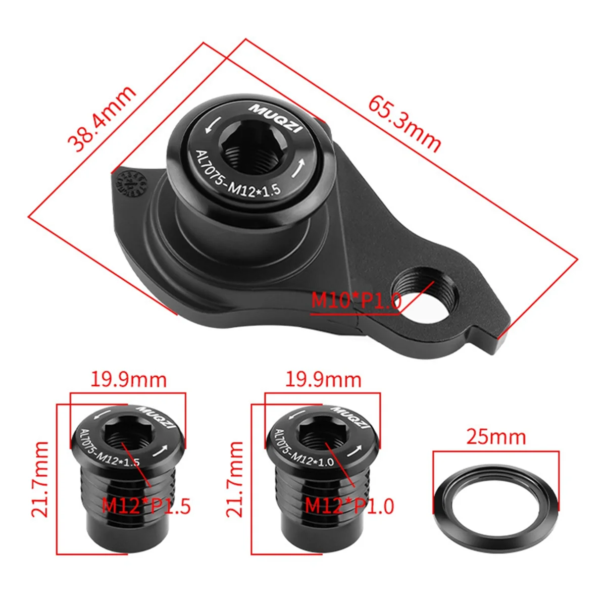 SMIEA MUQZI per SRAM UDH Telaio Deragliatore Posteriore Gancio M12X1.0 Adattatore Gancio Deragliatore Bici M12-1.0