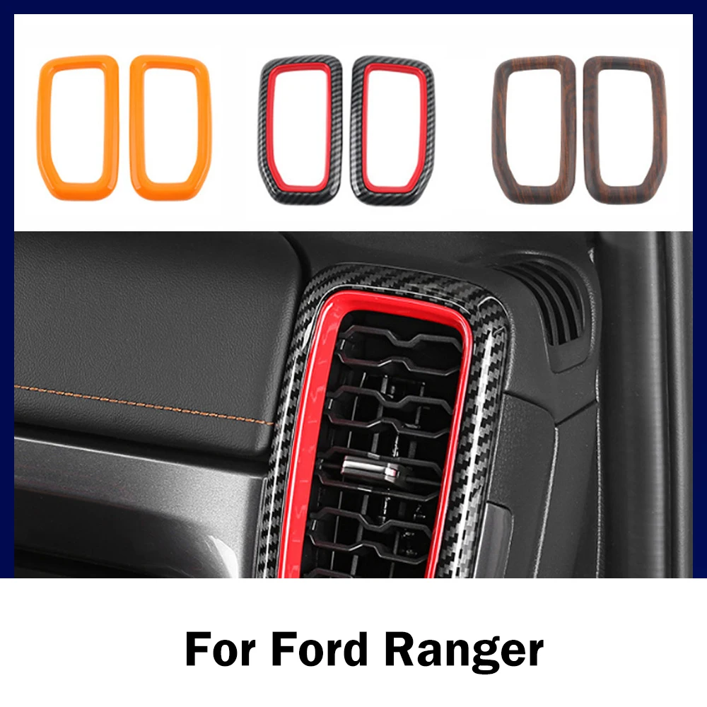 

For Ford Ranger T9 2022 2023 2024 Modified Decorative ABS Carbon Fiber Air Conditioning Vents On Both Sides