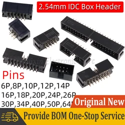 10pcs 2.54mm Pitch DC3 IDC Box Header 6 8 10 14 16 20 26 30 34 40 50 64 Pin DIP Double Row Straight Male Socket Connector