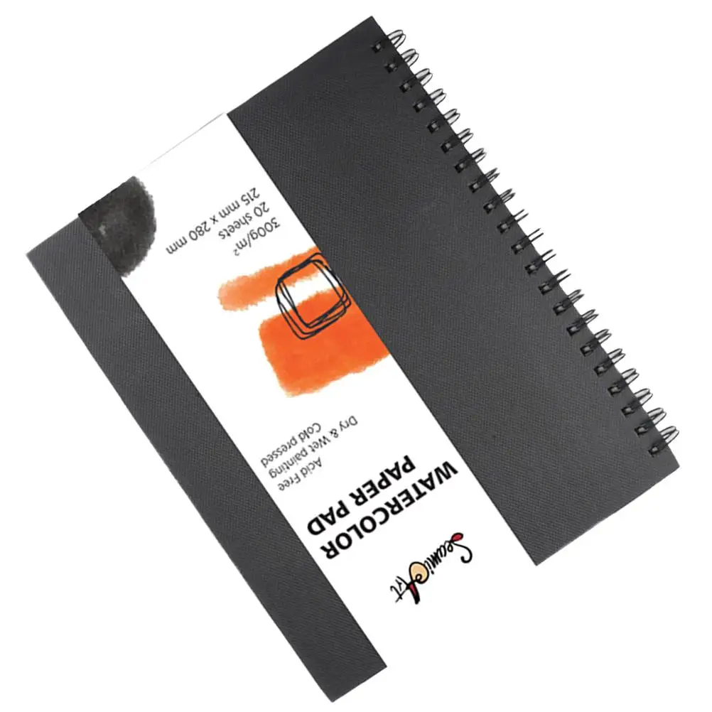 

Watercolor Painting Book Heavy Mixed Media Sketchbook Paper Coil Notebook for Kids 120 Pages Premium Material Spiral Bound Easy