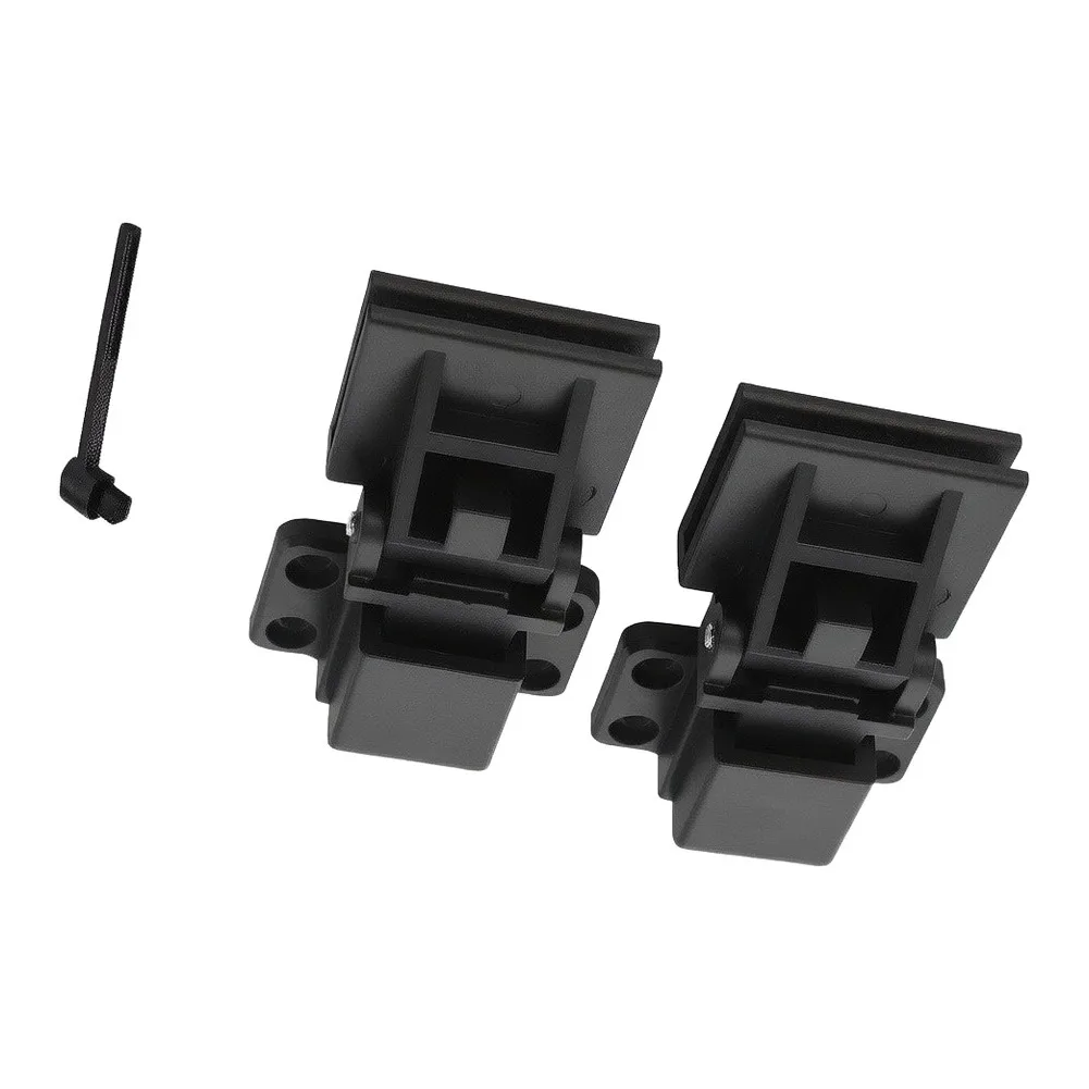 Black Turntable Dust Cover Hinge Set 2 Pieces with Cleaning Brush for Maintaining Clean Record and Playback Quality