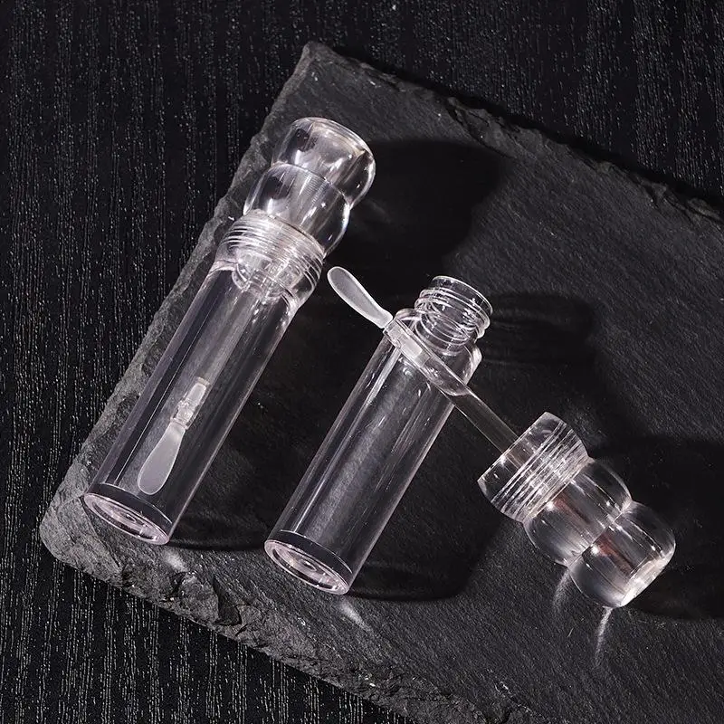 1/5 Stück Runde Kosmetik-Lipgloss-Tube Klare Lippenbalsam-Flasche Nachfüllbar 3ML Leere Transparente Lipgloss-Tuben Mit Silikonbürste – Detail 4
