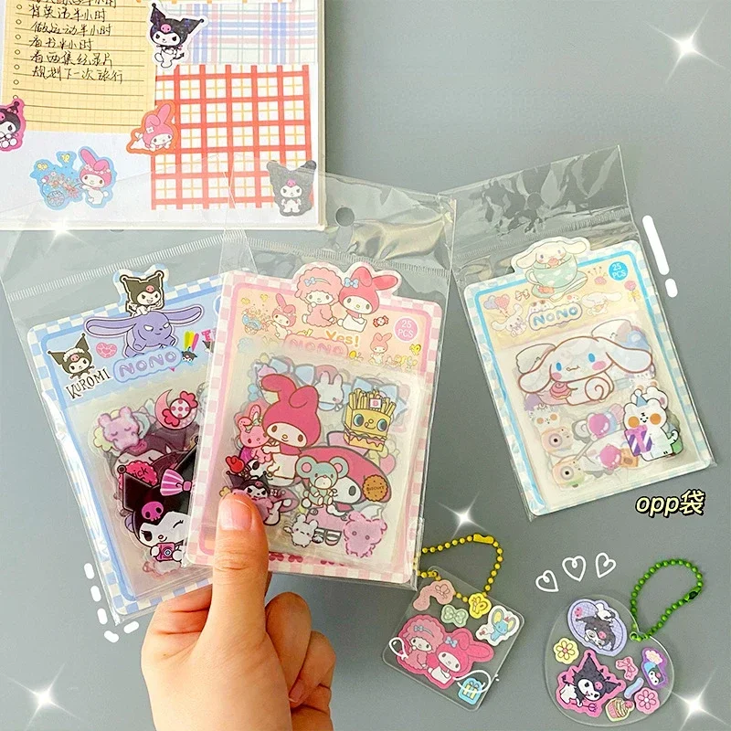 25 Sheets/Set Kawaii Sanrio Cartoon Pet Toy Stickers Labels Kuromi My Melody Pack Handbook Diy Material Cute Decorative Sticker