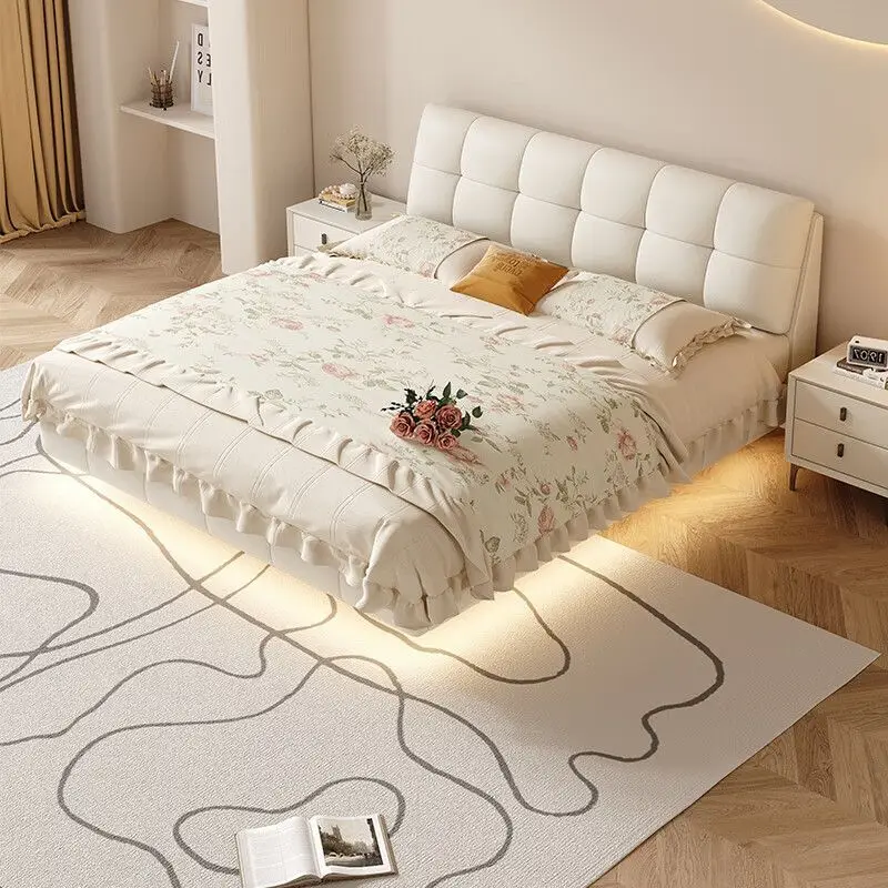 

Lamp Modern Bed Aesthetic Dressing Twin Nightstands Bedroom Bed Princess French Muebles Para Dormitorio Home Accessories