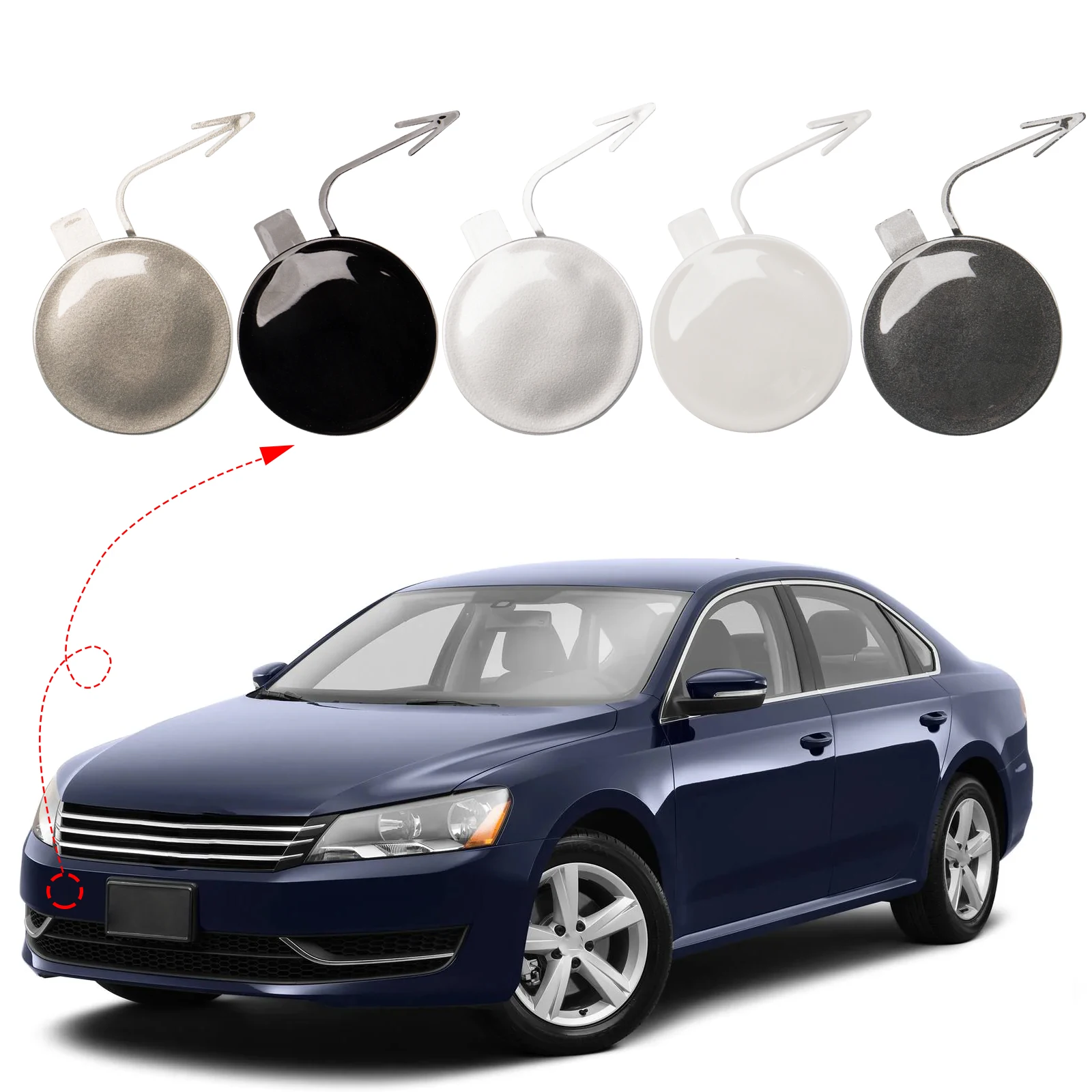 Front Bumper Tow Hook Cover Cap Towing Eye For VW Passat B7 Accessories 2011 2012 2103 2014 3AA807155