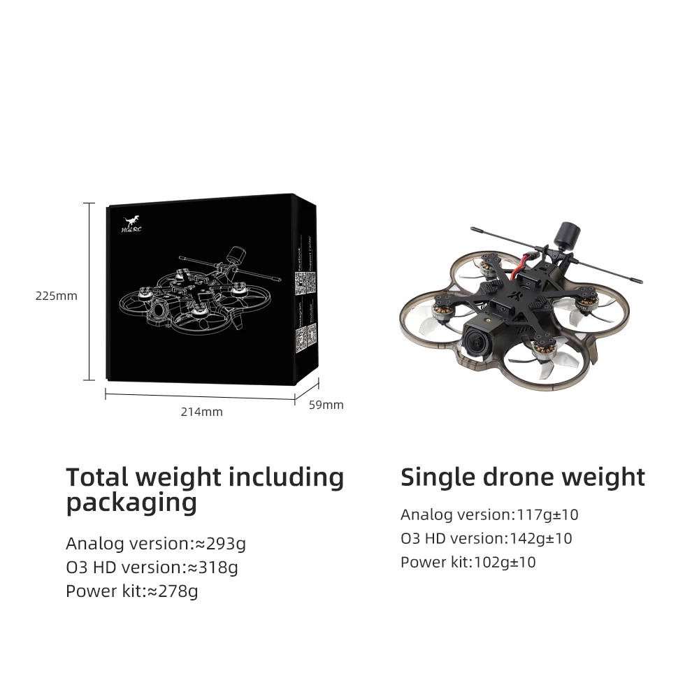 HGLRC Talon 2inch Cinewhoop Analog / O3 HD FPV Drone SPECTER 15A AIO ZEUS 800mW / O3 Air Unit SPECTER 1303.5 5500KV