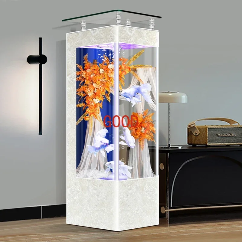 Fish Tank Living Room Small Household Floor Vertical Fish Globe Intelligent Hot Bending 1