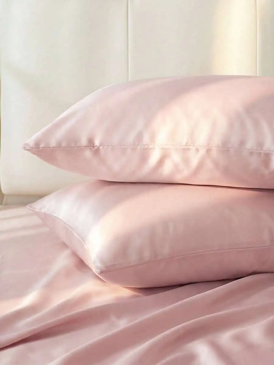 2pcs Satin Pillowcase Set, Soft & Breathable, Anti-Wrinkle, Gentle On Hair & Skin, Promotes Better Sleep. Envelope Closure,