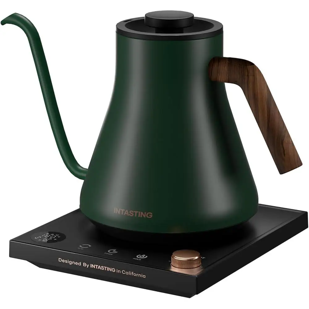 Chaleira elétrica pescoço de ganso em aço inoxidável ±1 ℉   Controle de temperatura despeje sobre café, chá, fermentação, cronômetro, função de retenção