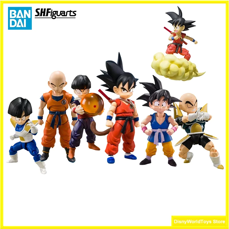 100% Original BANDAI S.H.Figuarts SHF Son Gohan Child Krillin GT Kid Goku Dragon Ball Z In Stock Anime Action Figures Model Toys