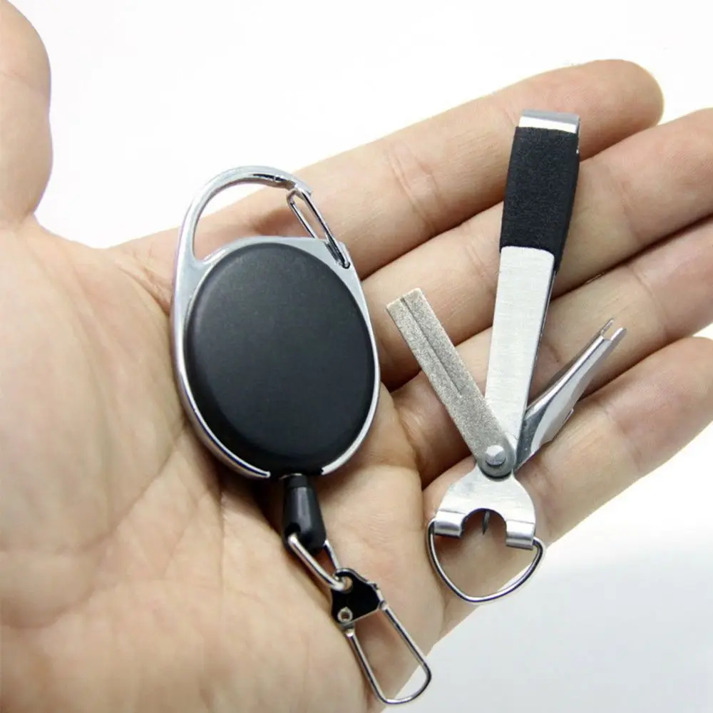 Pince à trous en acier inoxydable, coupe-pêche à la mouche, crochet rapide, noueur à ongles, outil d'attache de nœuds rapides, coupe-ligne