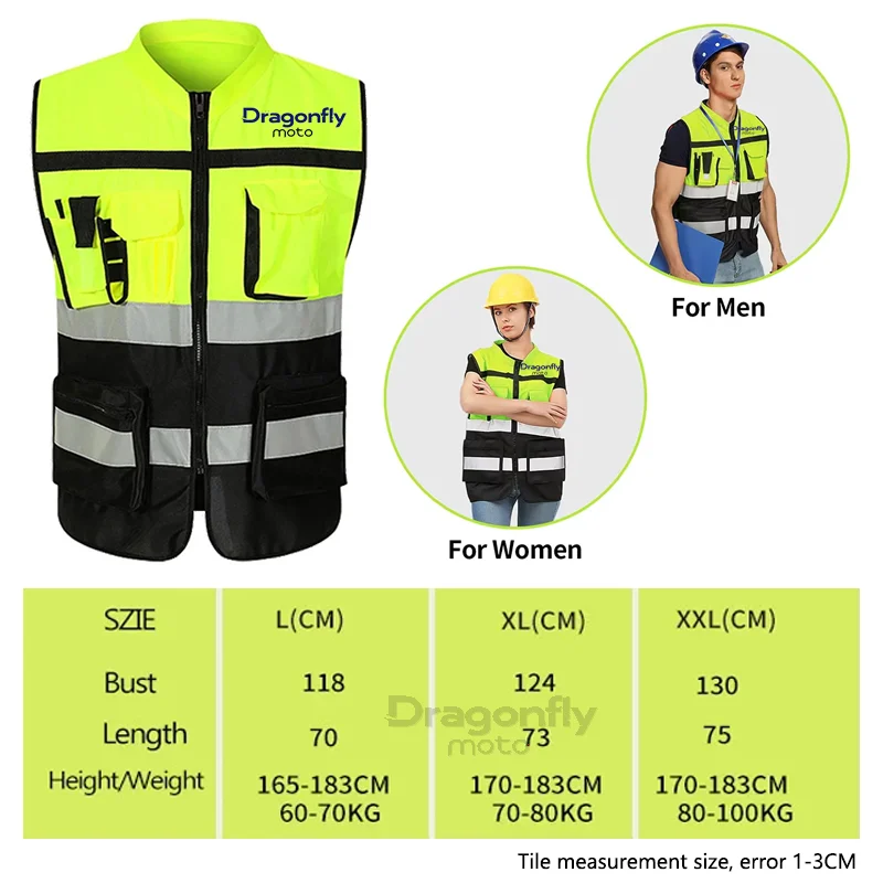 Motorcycle Multi Pocket Safety Vest Night Visibility Gear For Loncin Voge 200AC 300AC 300R 500DS 500R 650DS ER10