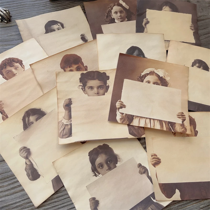 12 Sheet Handmade Coffee Dyed Paper Material Paper Pack Old Photos Junk Journal Ephemera Album TN Scrapbooking Material view 6