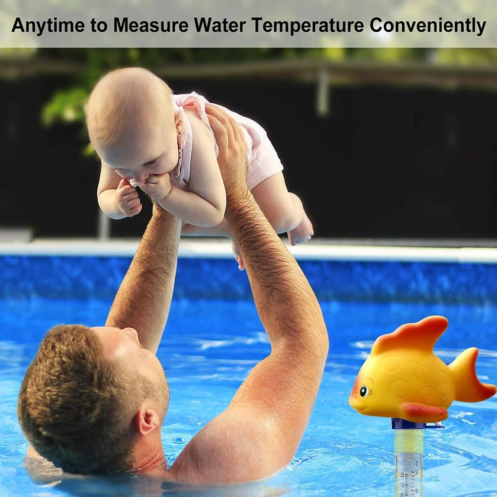 Floating Pool Thermometer, Swimming Pool Thermometer with String, Floating Water Thermometer for Swimming, Bath Water