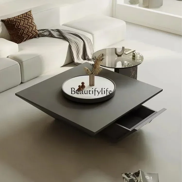 New Italian light luxury inverted triangular coffee table combination modern simple square coffee table