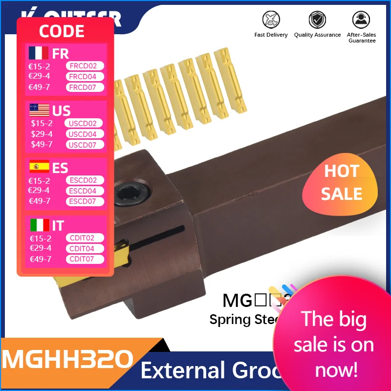 

1pcs Face CNC Grooving tool holder MGHH320R 24/36 64/100 200/800 spring steel CNC lathe tool for MGMN/MGGN300 Carbide Inserts