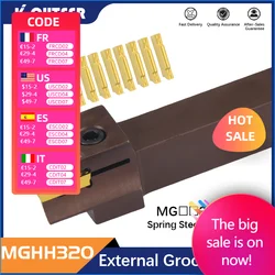 1pcs Face CNC Grooving tool holder MGHH320R 24/36 64/100 200/800 spring steel CNC lathe tool for MGMN/MGGN300 Carbide Inserts