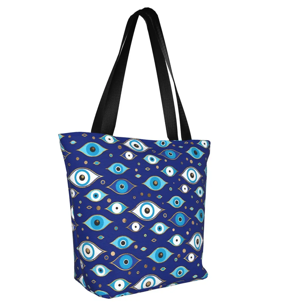 Matiasma Evil Eye Shopper Bag Greek Mati Mataki Fashion Handbags Polyester Travel Tote Bag Women Designer Beach Bag