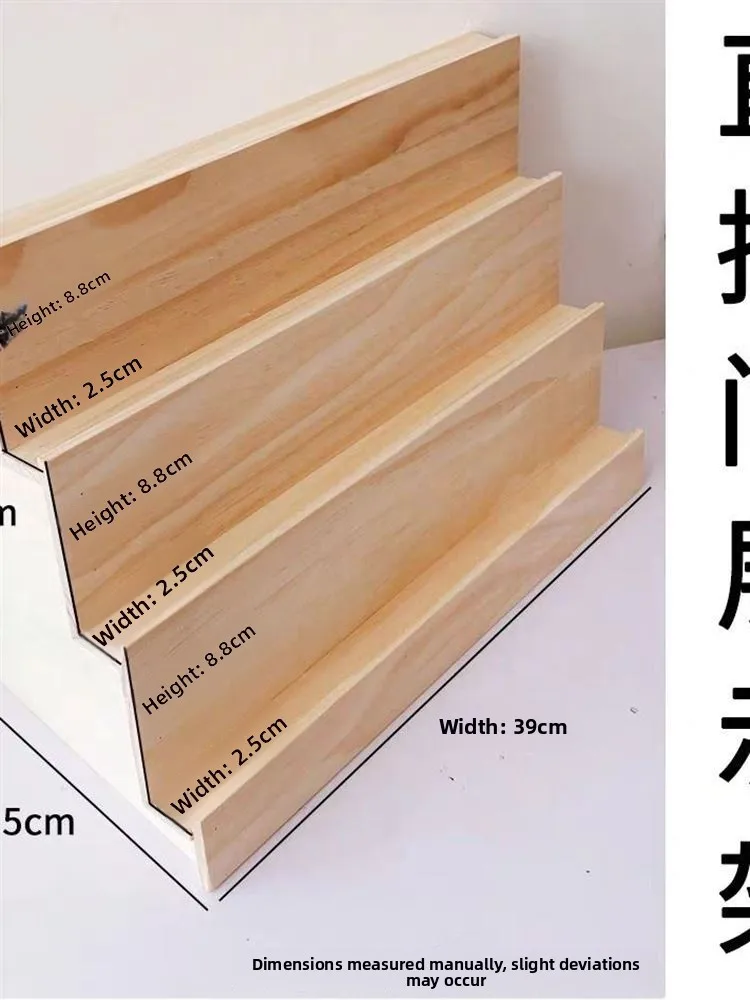 Wooden Display Stand Multi-Layer Jewelry Storage Organizer Desktop Accessory Wearable Item Showcase
