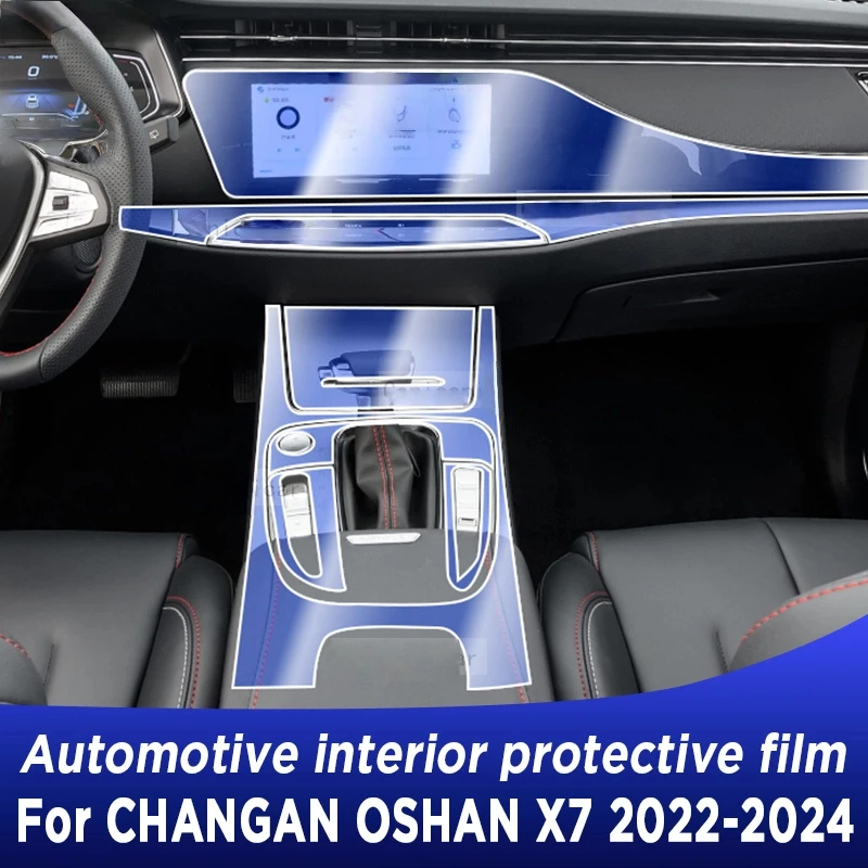 

For CHANGAN OSHAN X7 2022-2025 Panel Dashboard Navigation Automotive Interior Protective Film TPU Anti-Scratch