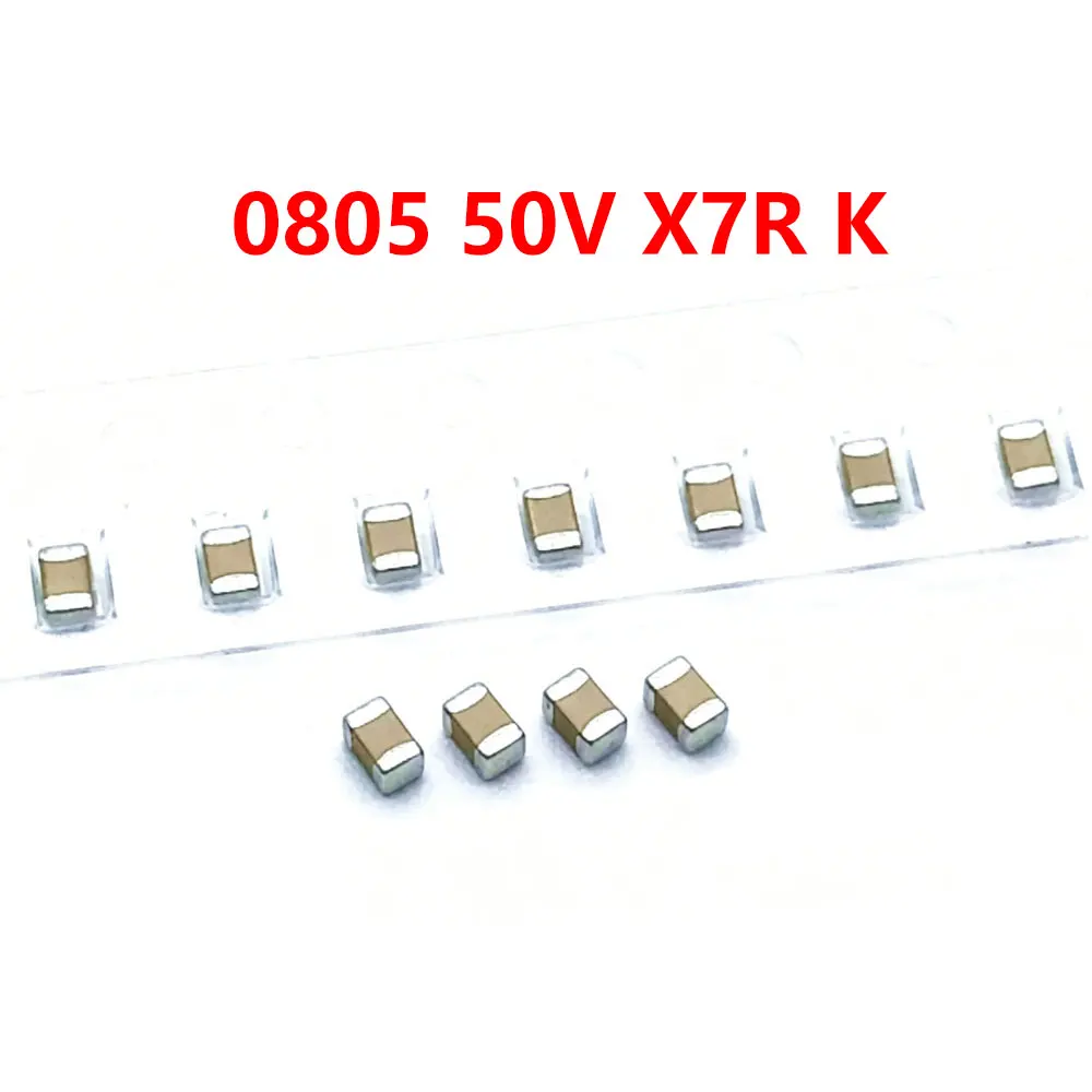 100pcs 0805 50V X7R C0G MLCC Ceramic chip capacitor 1PF 1.5 2.2 3.3 4.7 10UF 15 22 24 33 36 47 100 150 220 330 470NF 104 105 106