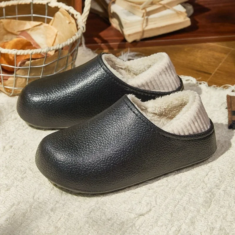 

Winter Women's Plush Warm Slippers Indoor Waterproof Anti Slip Warm Cotton Shoe Suitable for Indoor Outdoor Comfortable Slippers